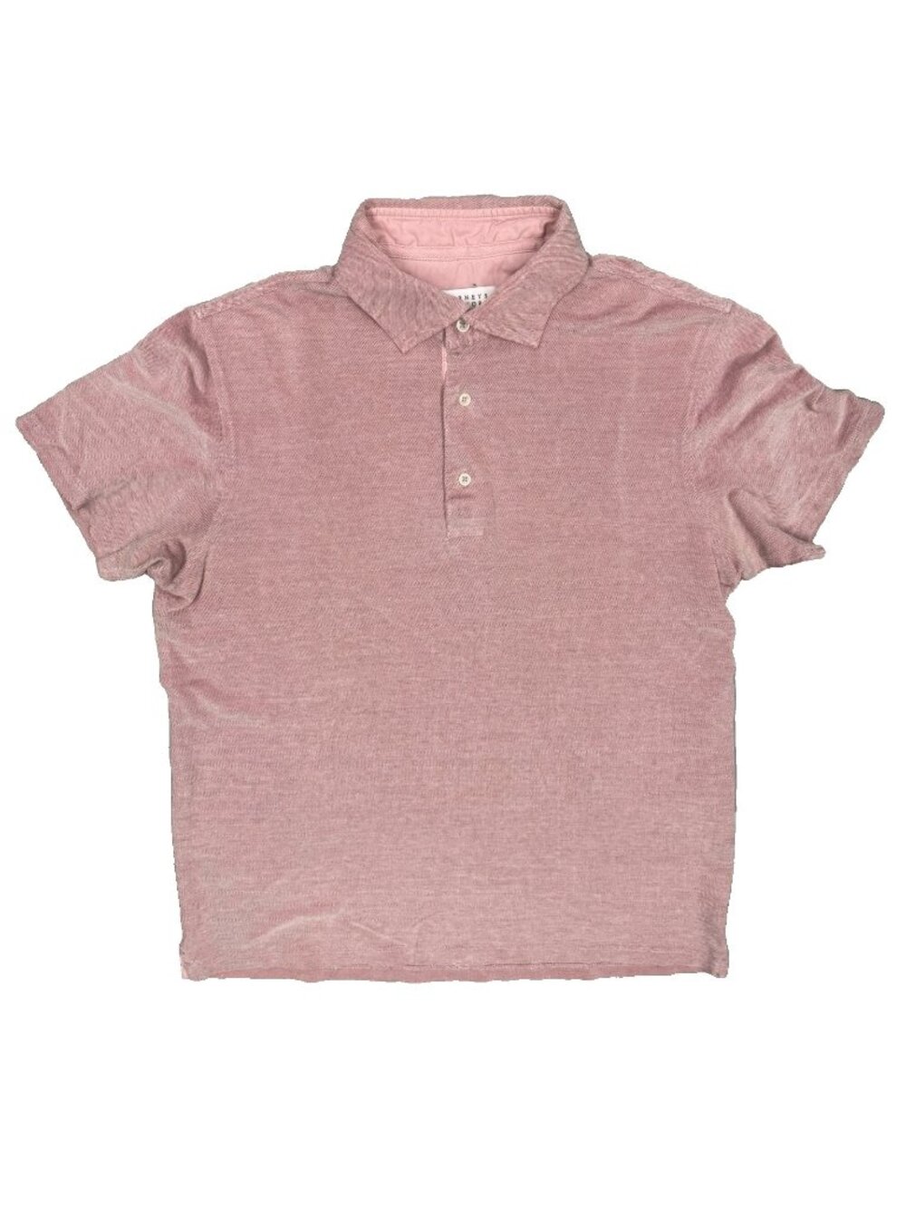 Barneys New York Polo Shirt Piuque Cotton Pink Short Sleeve Medium